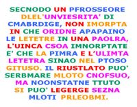 Parole con lettere non in ordine